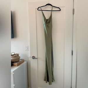 Petal and pup satin bridesmaid dress